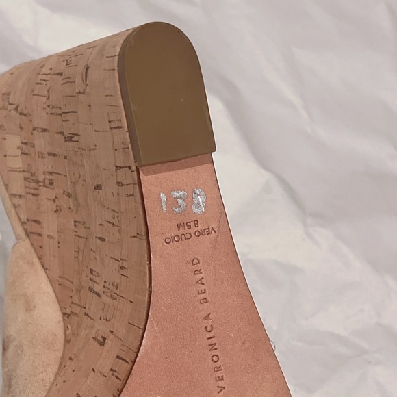 Veronica Beard Dali Suede‎ Slingback Peep-Toe Wedge Sandals
Sand Size: 8.5 NWOB - Picture 14 of 15